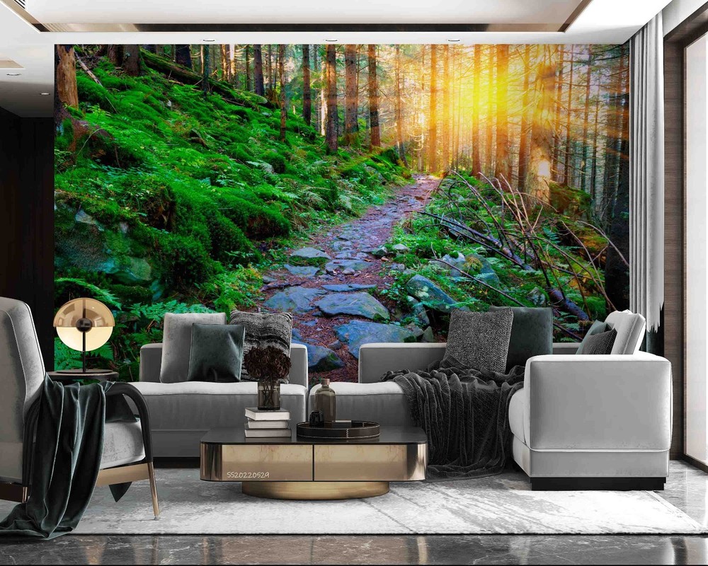 3D Forest Path Sunlight Landscape Wall Murals Wallpaper Murals Wall Sticker