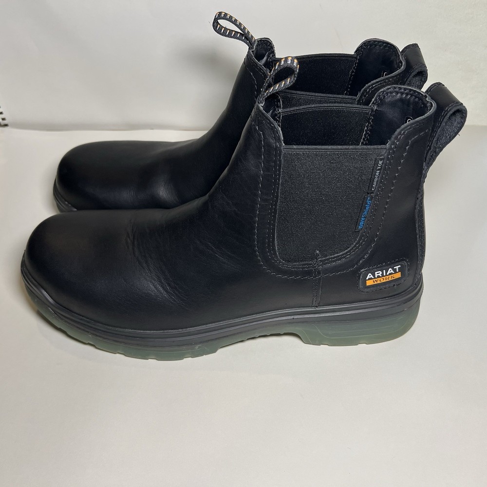 Ariat ATS Turbo Chelsea H2O Carbon Toe Work Boots Mens 11.5 Black 10027330