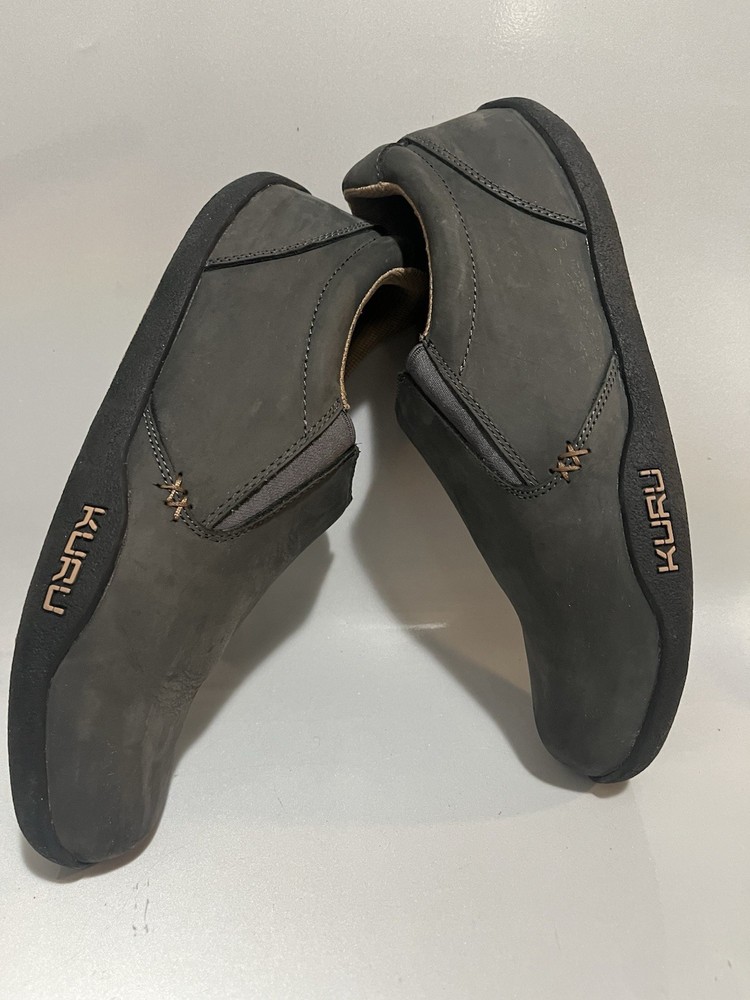 KURU Black Leather Slip-On Casual Shoes Wide Men's Size 11.5
