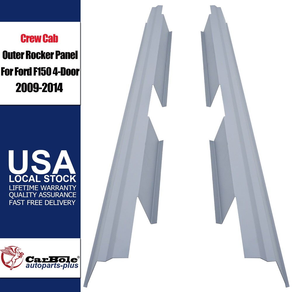 For (2009-2014) Ford F-150 Super Crew Cab Outer Rocker Panels Left & Right Side