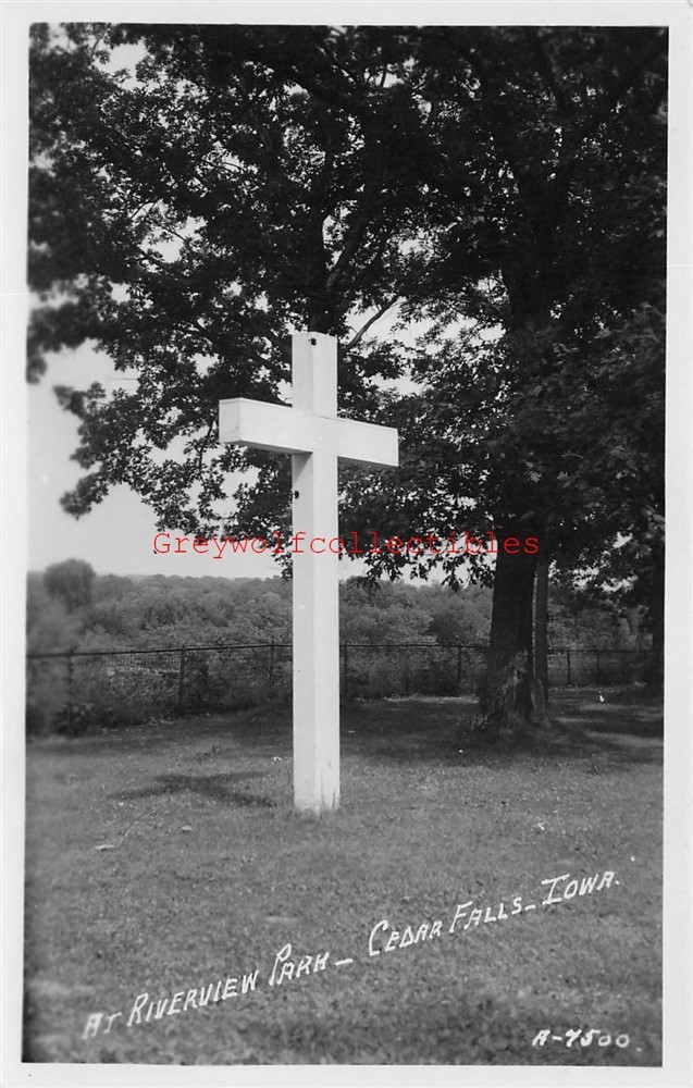 IA, Cedar Falls, Iowa, Riverview Park, Cross, Hamilton Photo, RPPC