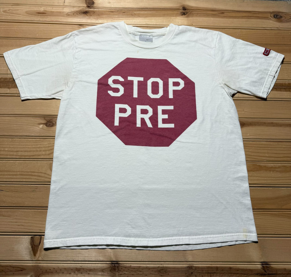 Vintage Y2K Nike STOP PRE Steve Prefontaine Running Souvenir Shirt - Size Large