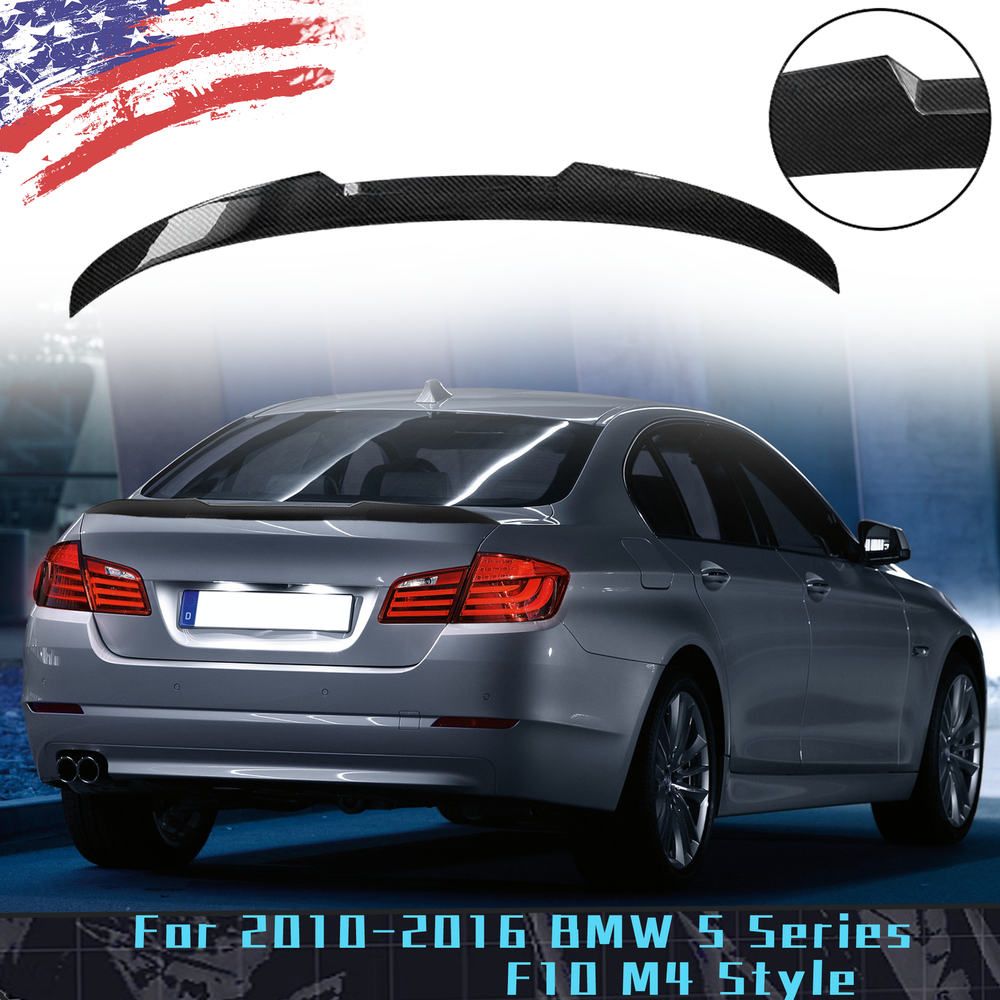 For 2010 - 2016 BMW 5 Series F10 M4 Style Rear Trunk Spoiler Wing REAL CARBON US
