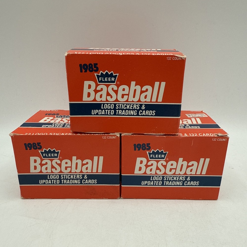 1985 Fleer Baseball Update Complete Set 132 Cards & 22 Stickers Lot of 3
