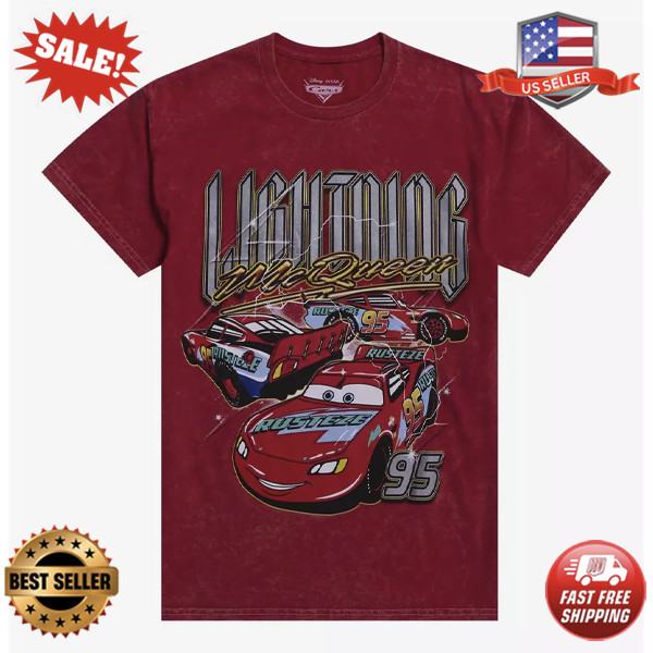 Disney Pixar Cars Lightning McQueen Collage Red T-Shirt