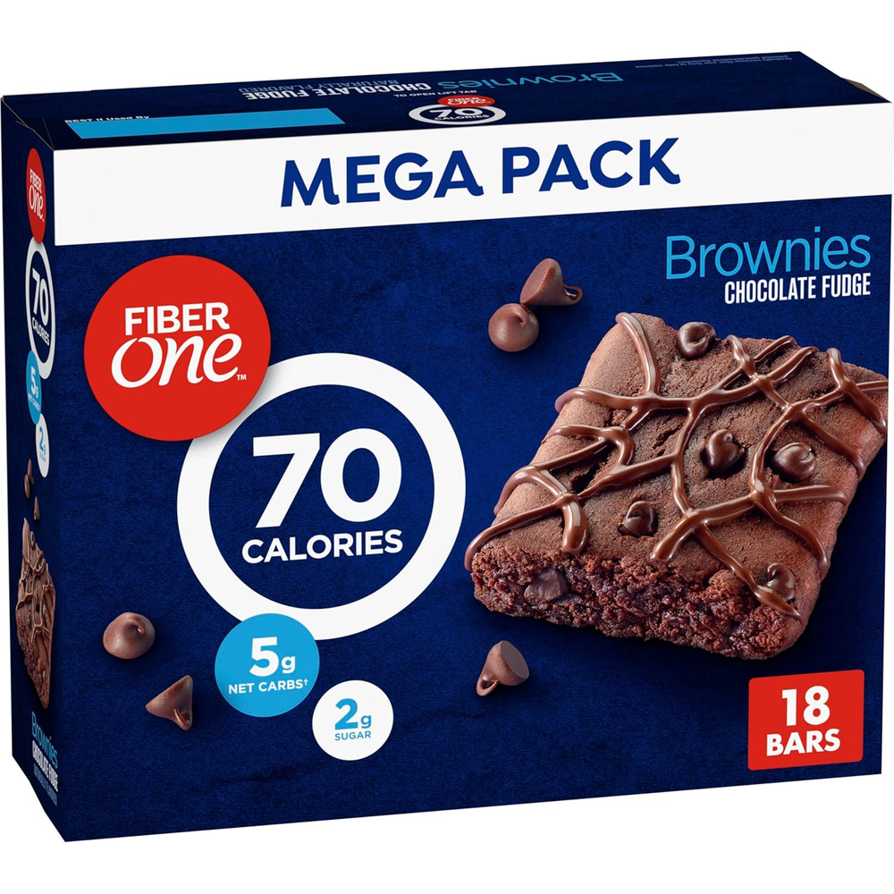 70 Calorie Brownies, Chocolate Fudge Snack Bars, Mega Pack, 18 Ct, 16 Oz