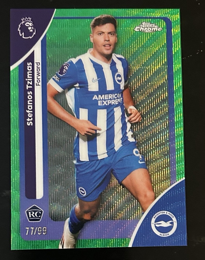 2026 - Topps Chrome EPL Stefanos Tzimas RC Green Wave  /99 - Brighton