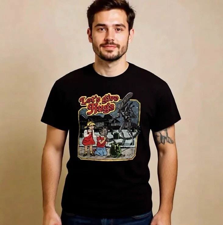 Alien Xenomorph Facehugger Graphic Cotton Black Men's T-Shirt 2XL