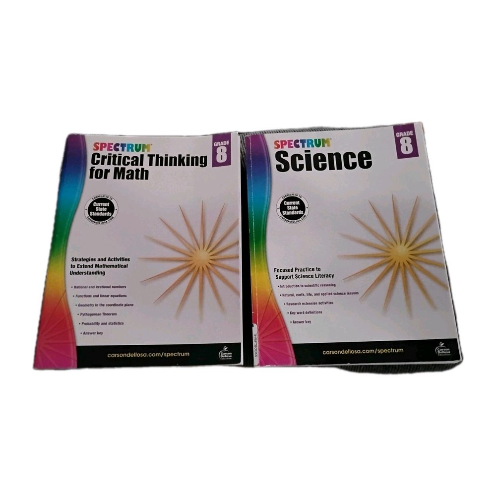 Spectrum Critical Thinking Math & Science Grade 8 Workbook Carson Dellosa