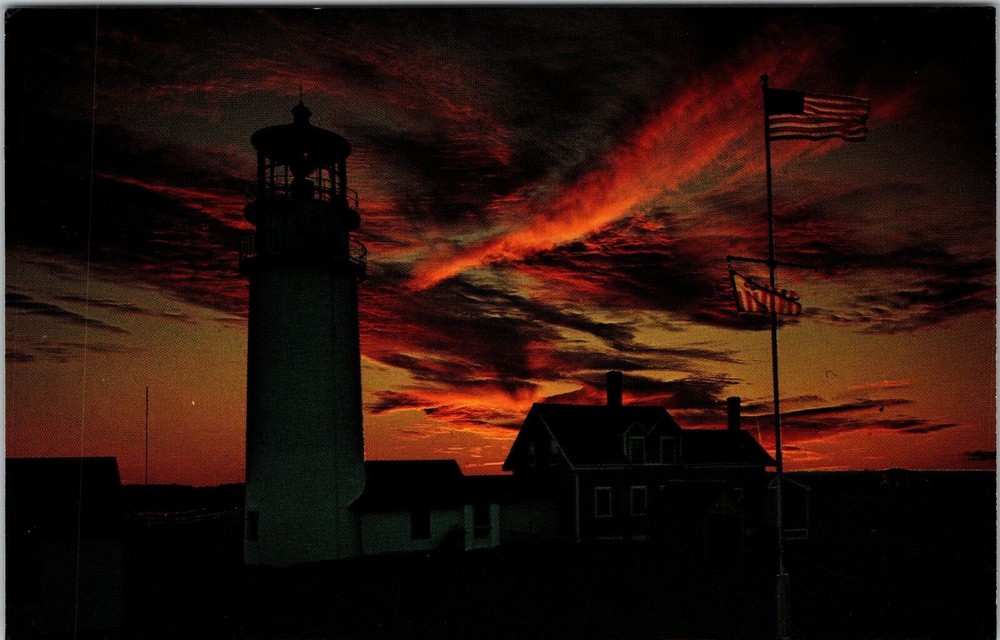 Cape Cod MA-Massachusetts, Highland Light, Scenic View Vintage Postcard