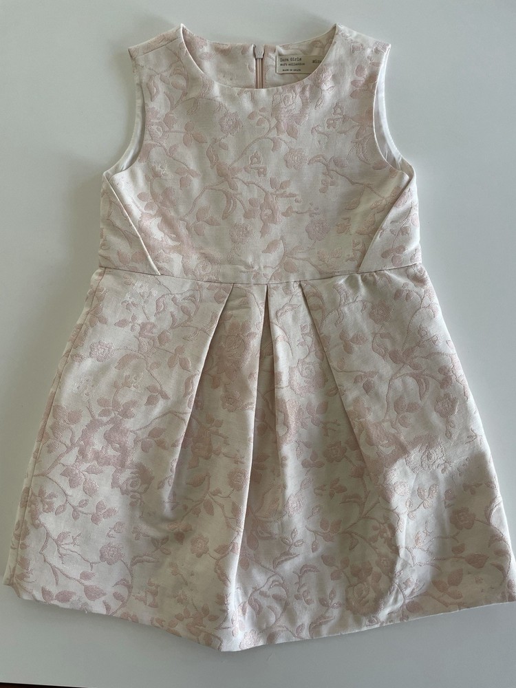 ZARA Girl’s Damask Jacquard Dress, Lt. Pink, Size 4/5, Spring Season / Easter