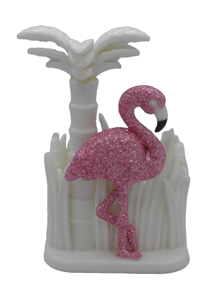Bath & Body Works Pink Flamingo Foaming Soap Holder with Palm Tree Design