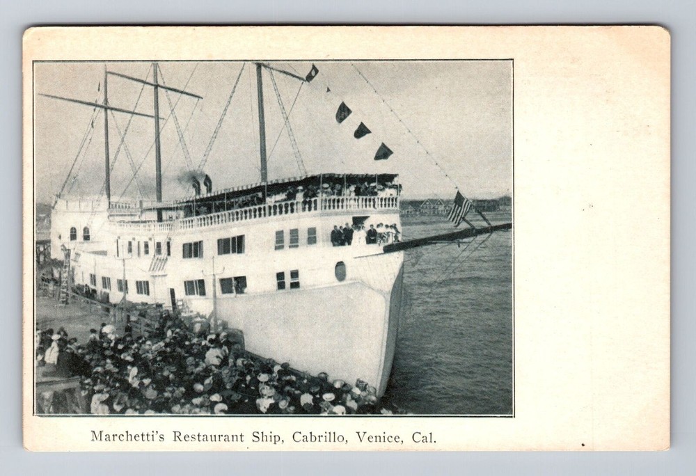 Venice CA-California, Marchetti's Ship Cabrillo, Vintage Postcard