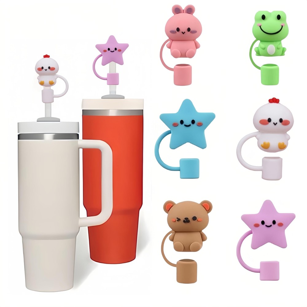 6Pcs Silicone Straw Covers for Stanley Cup Tumblers - 30 & 40 Oz Compatible  