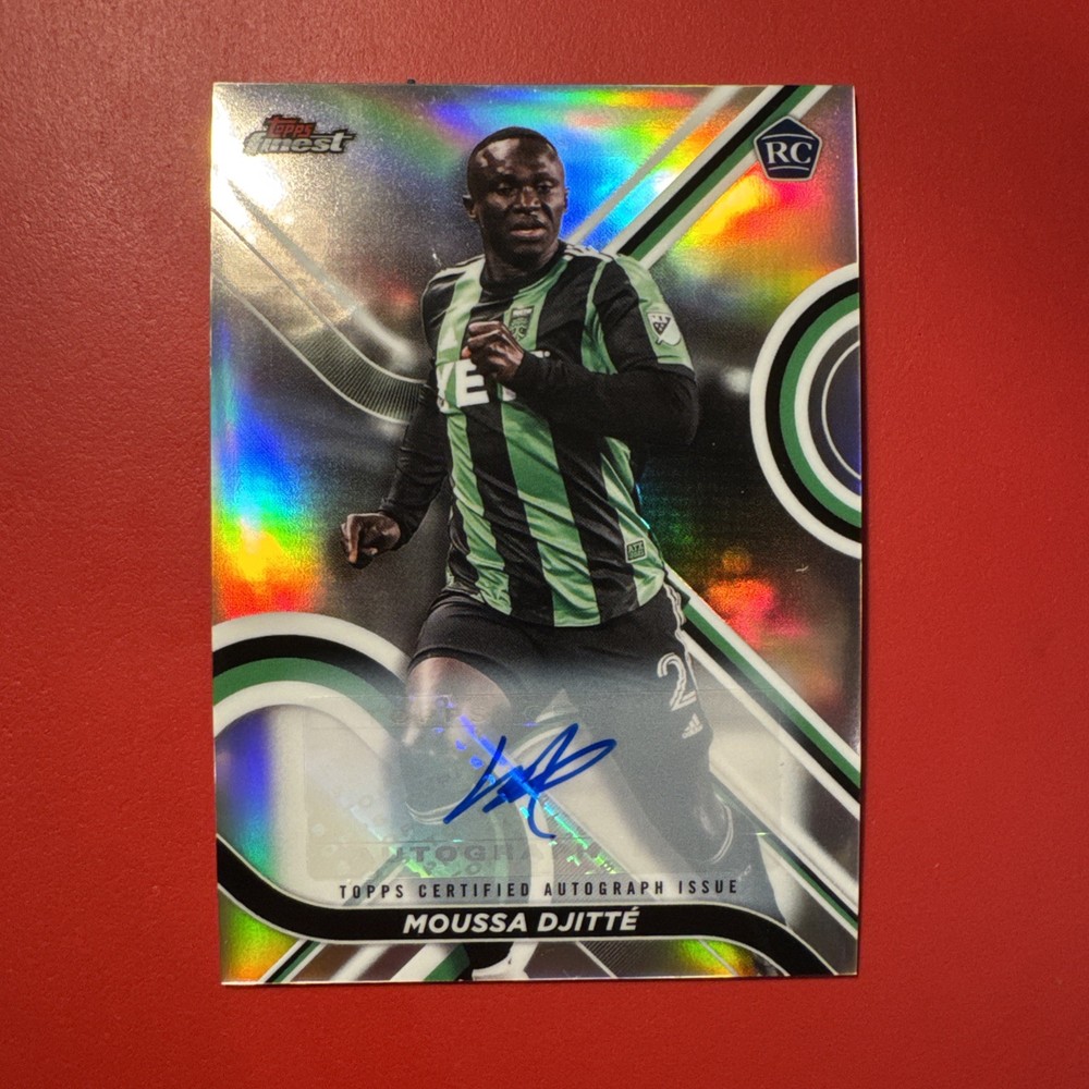 2022 Topps Finest MLS Moussa Djitte Refractor Rookie RC Autograph #82 Austin FC