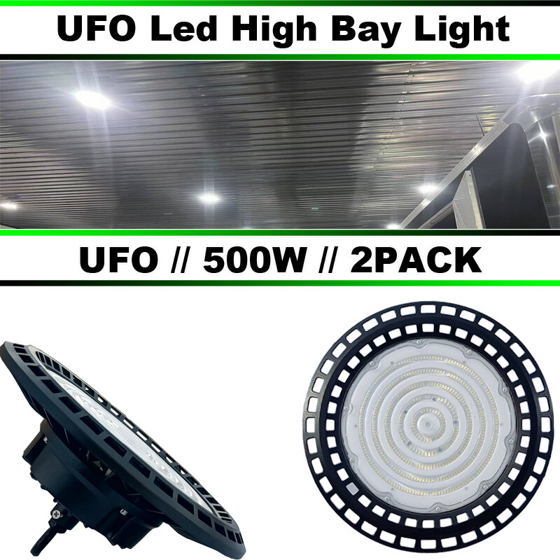 500 watt led high bay fixture 2-PACK Factory Warehouse Commercial Light 6500K