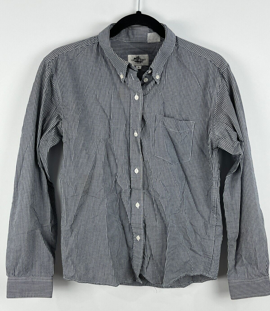 East Coast Top Blouse Size 18 Gray Long Sleeve Collared Button Down Pocket Cott