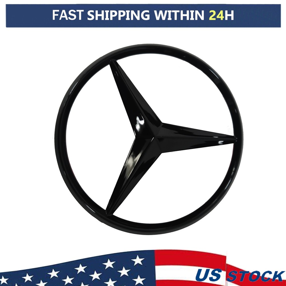 W204 Gloss Black Star Trunk Emblem Fit Rear Lid Logo Badge C Class Mercedes AMG