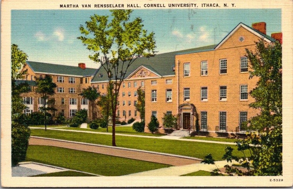 Martha Van Rensselaer Hall Cornell University Ithaca NY Linen Postcard