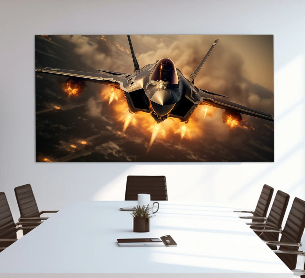 Military Painting, Abstract Aircraft Wall Art Canvas Unframed Print Art