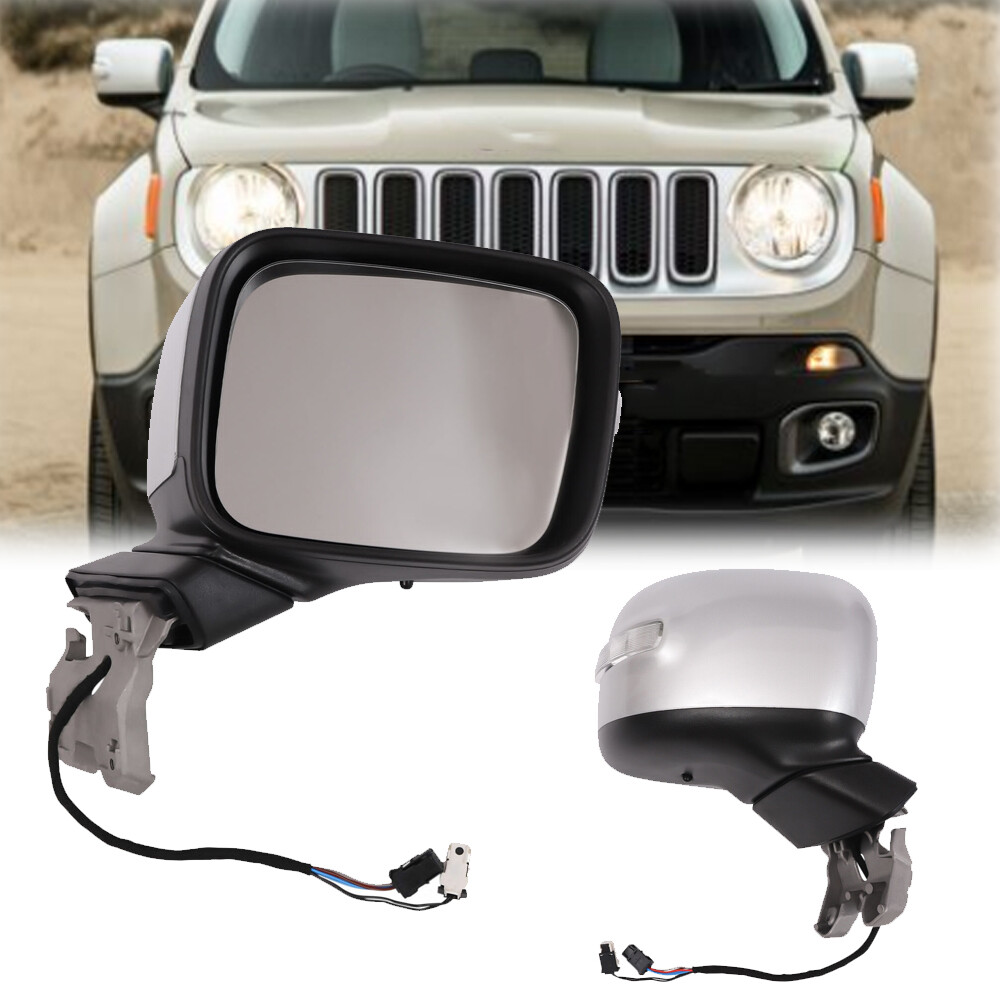 Adjustable Silver Mirror Passenger Right Side for 2016-2021 Jeep Renegade