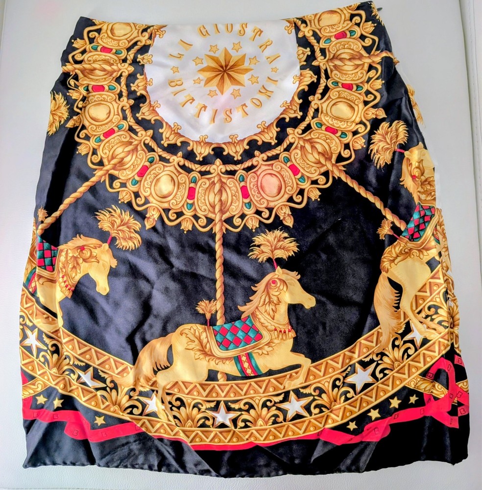 New Madison Brown luxury Versace handmade silk skirt size 2