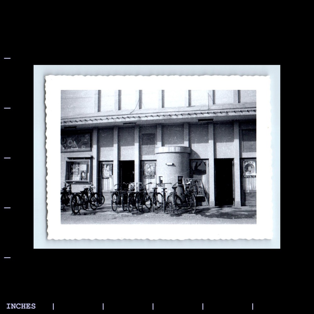 Old Vintage Photo BICYCLE PARKED OUTSIDE THEATER