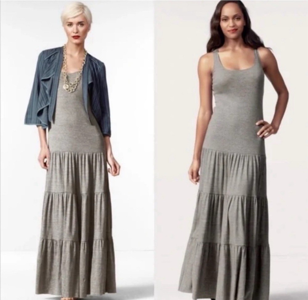 Cabi Resort Maxi Dress Grey Size Xs Fits A Small , Cotton Very Comfortable.