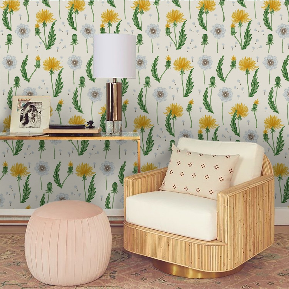 3D Dandelion Watercolor Pattern Wall Murals Wallpaper Murals Wall Sticker