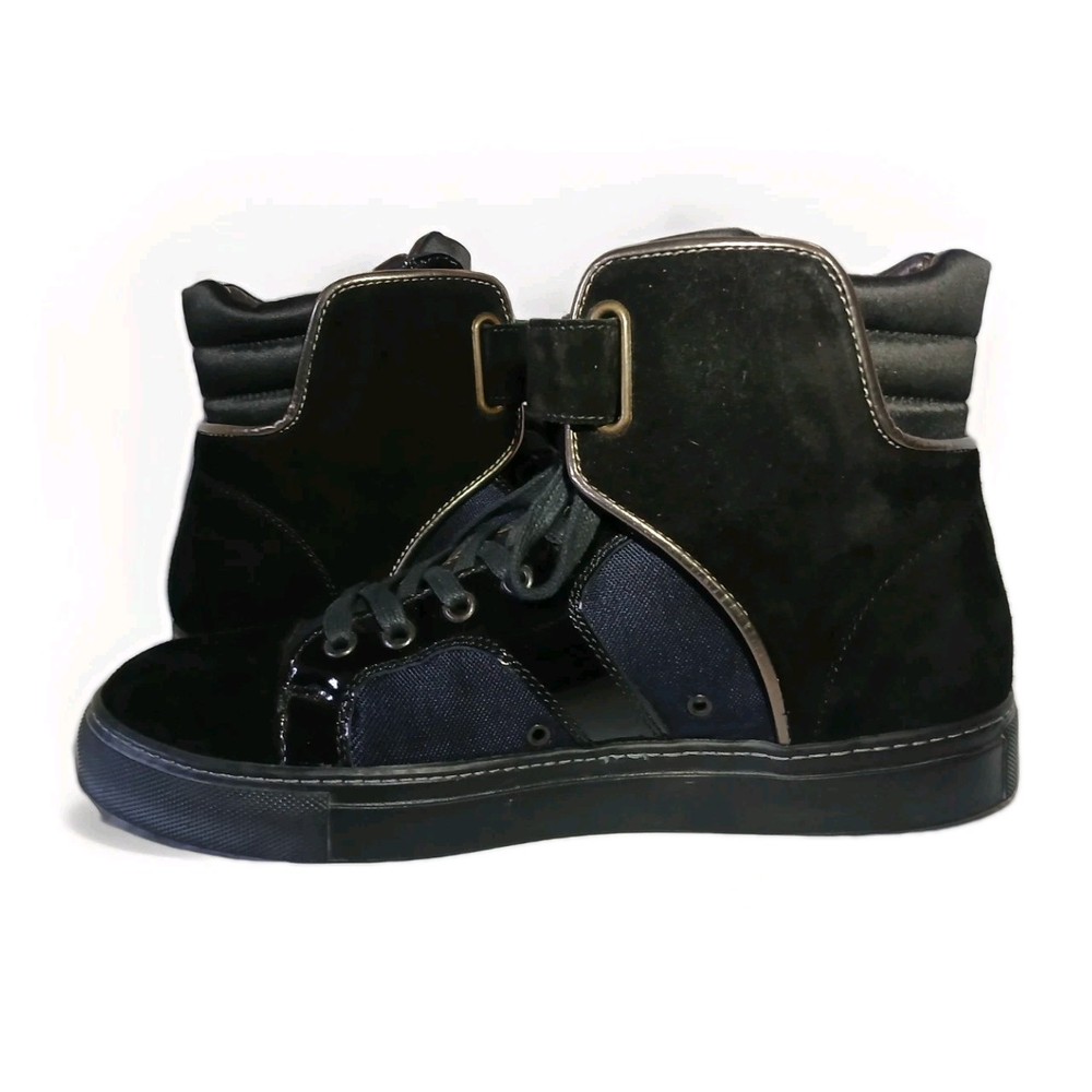 Lanvin High-Top Genuine Italian Black Suede Trainers-Men's Sneakers Shoe Size 8
