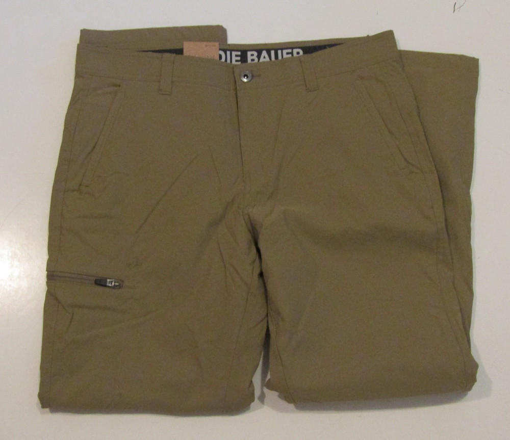 Eddie Bauer Rainier Fleece Lined Pants Tan Size 36 W 32 L NWT Mens