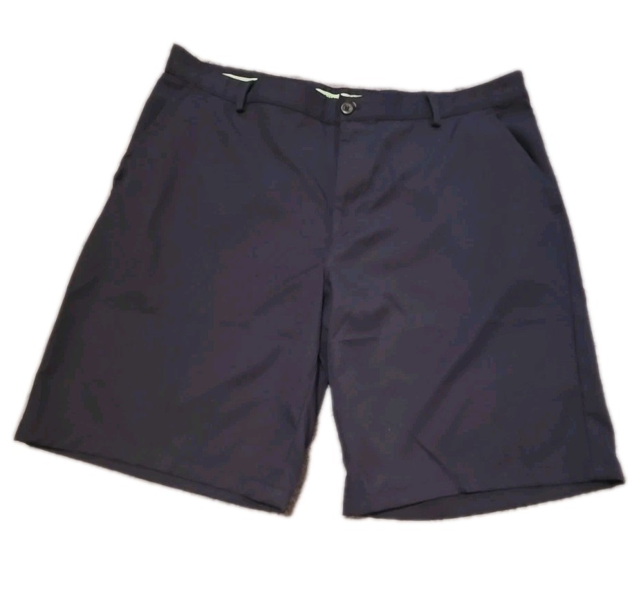 Izod Golf Shorts Mens 40 x 10 Blue Flat Front Performance Stretch Lightweight L