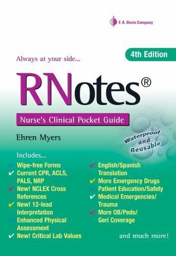 RNotes® : Nurse's Clinical Pocket Guide by Ehren Myers (2014, Spiral)