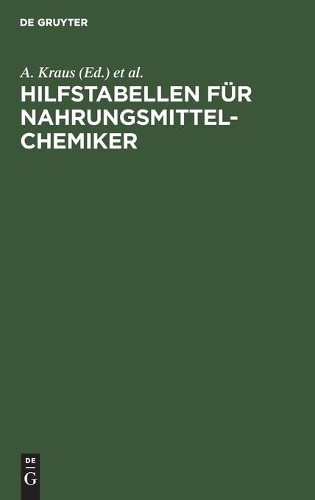 Hilfstabellen Für Nahrungsmittel-Chemiker (Hardback)