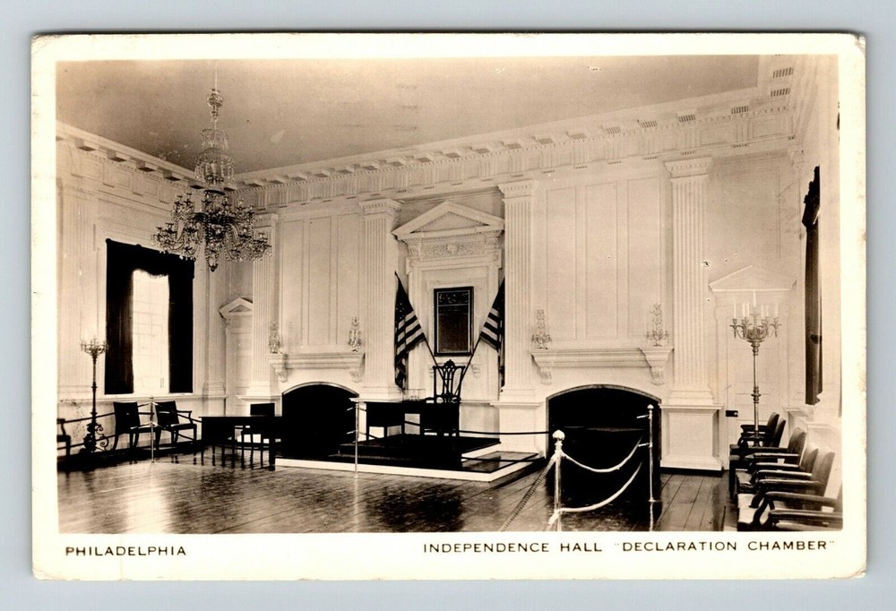 RPPC-Philadelphia PA-Pennsylvania, Independence Hall, Chamber RPPC Postcard