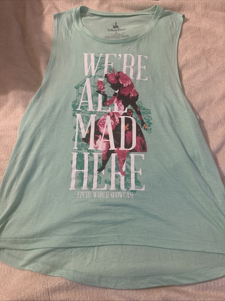 Alice In Wonderland Tank Epcot We’re All Mad XL Teal