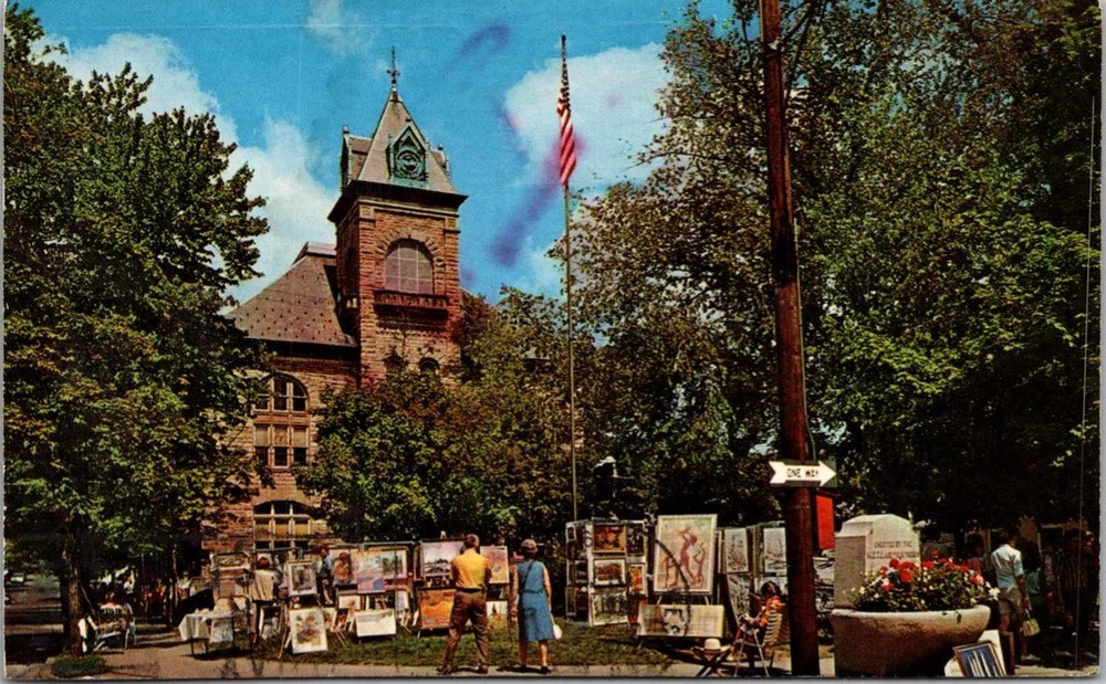 Monroe County Courthouse Stroudsburg Pennsylvania PA Outdoor Art Show Postcard