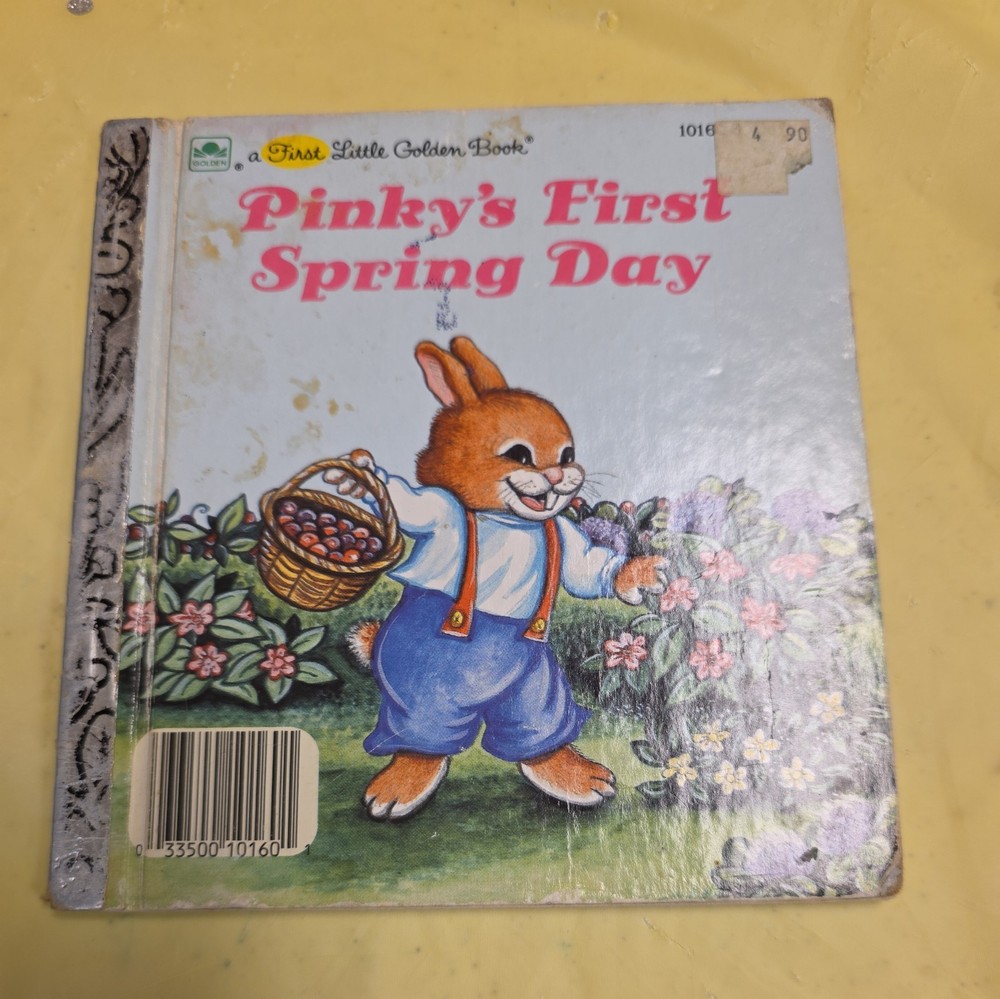 First Little Golden Book, Pinky's First Spring Day, Vintage 1989, 1st Edition