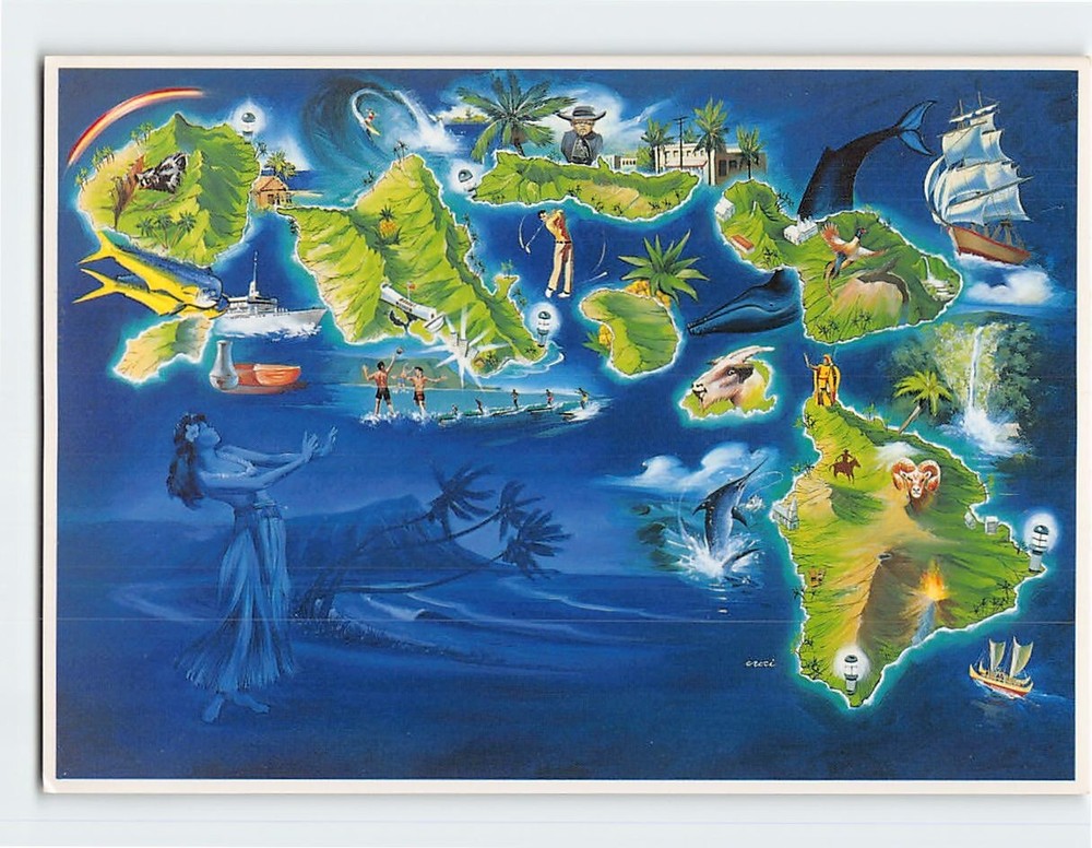 Postcard Hawaiis colorful islands Hawaii USA