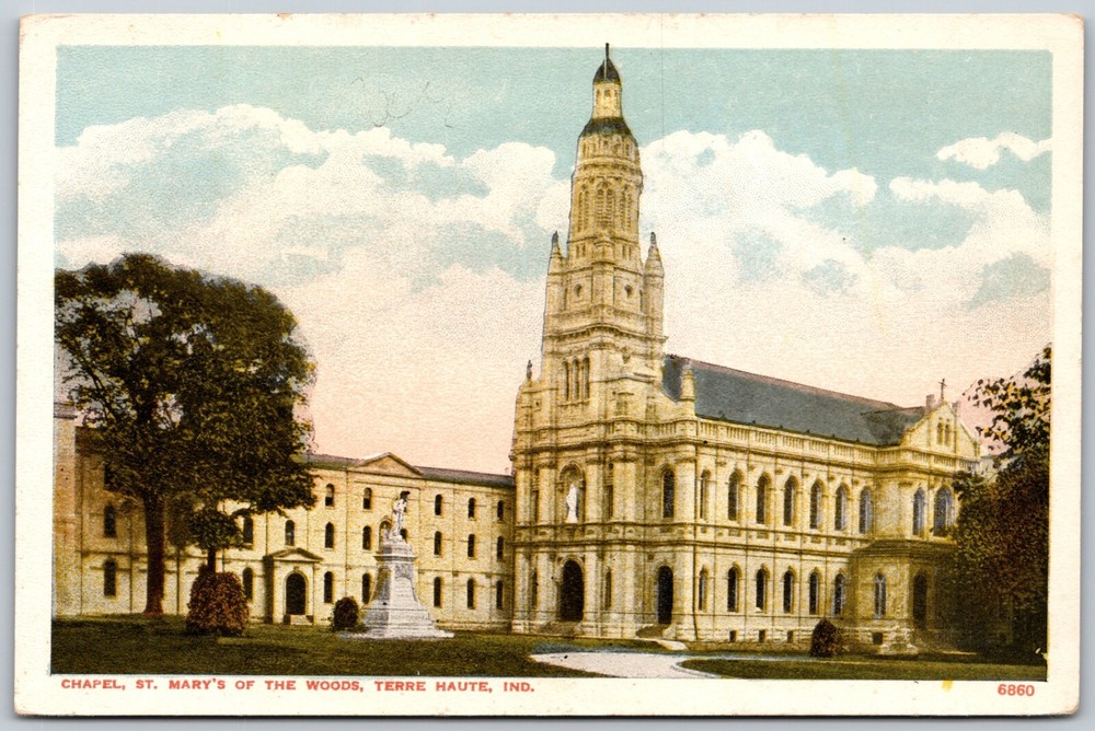 Chapel St. Mary's of the Woods TERRE HAUTE Indiana VINTAGE Unposted Postcard
