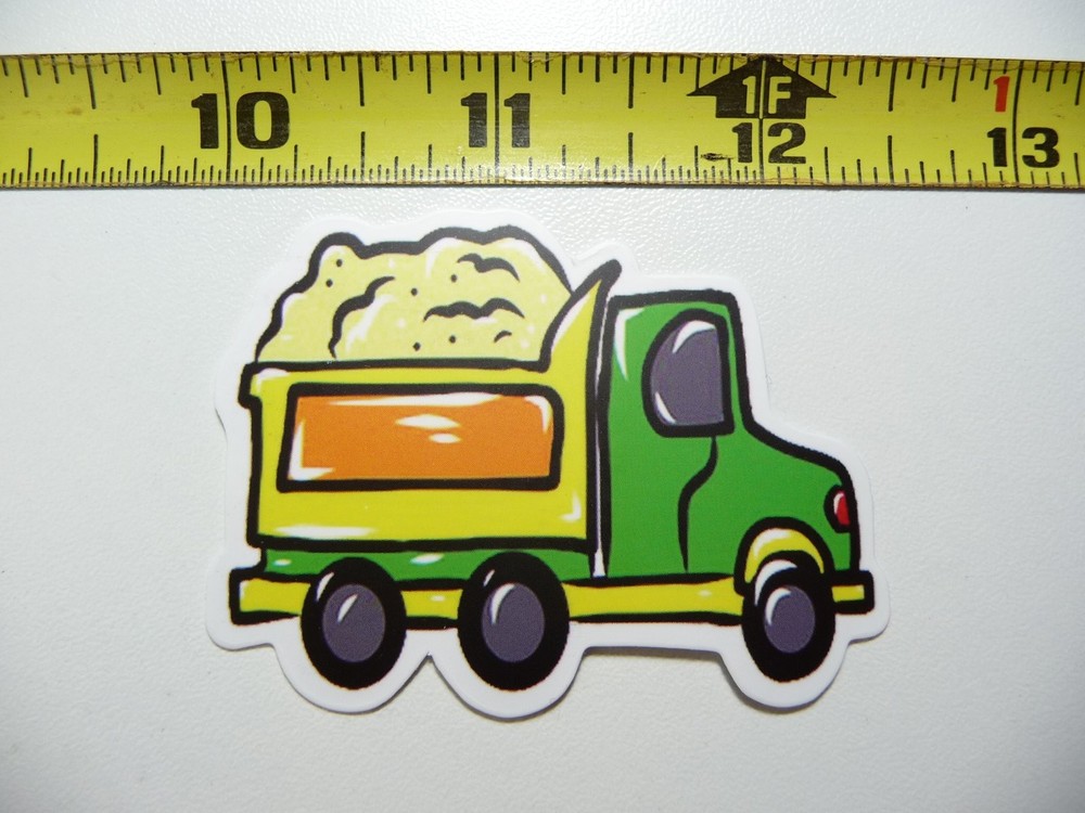 Cartoon Dump Truck Heavy Equipment Construction Decal Sticker
