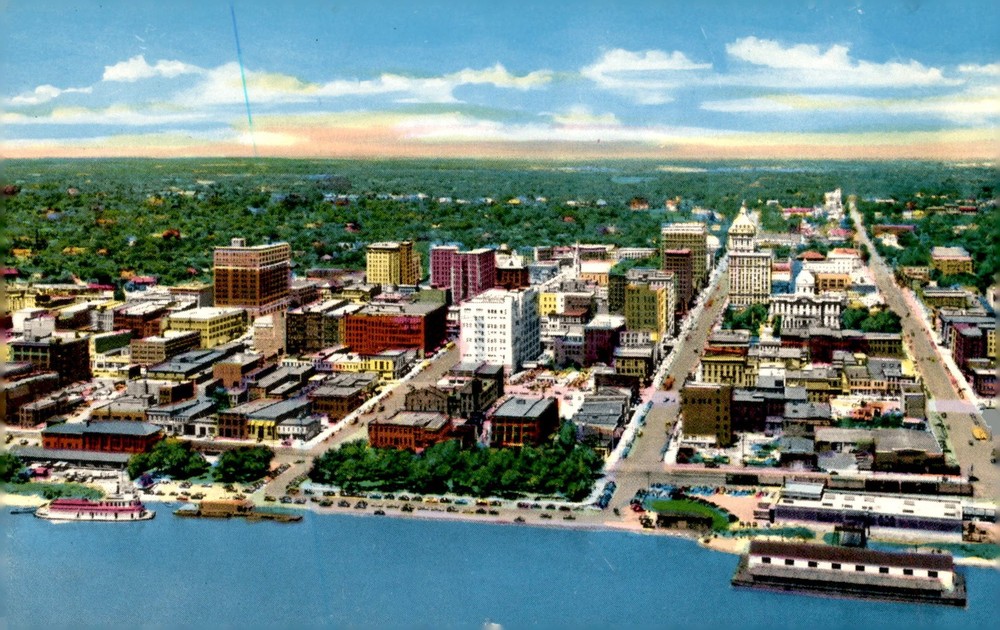 Peoria, Illinois Aerial View 1882 Postcard