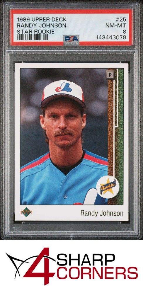 1989 Upper Deck Star Rookie #25 Randy Johnson Rc Expos Hof Psa 8Set builders paradise - improve your registry!