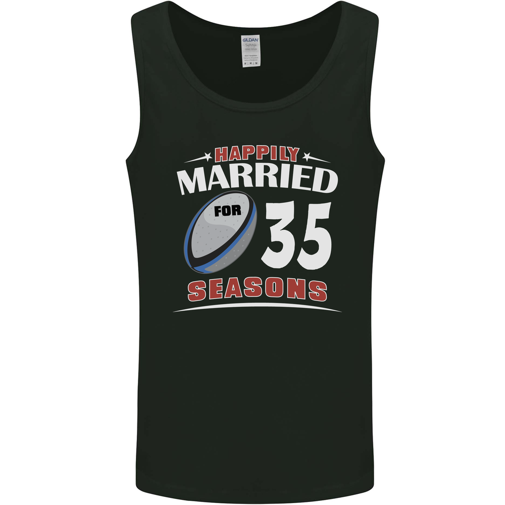 35 Year Wedding Anniversary 35th Rugby Mens Vest Tank Top