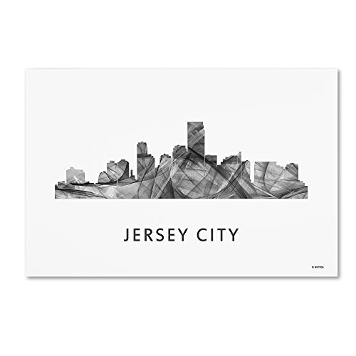 MW0446-C2232GG City New Jersey Skyline WB-BW by Marlene Watson, 22x32-Inch, 2...