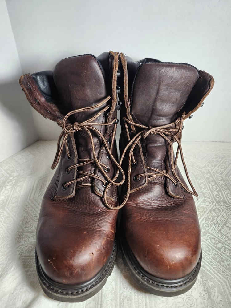 LEATHER UPPERS MENS WORK BOOTS SZ.9 .5 D