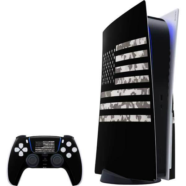 Patriotic PS5 Bundle Skin - Black and White Camo American Flag