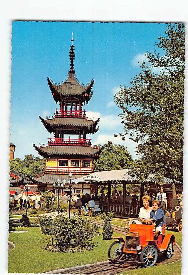 Postcard The Chinese Tower Tivoli Copenhagen Denmark