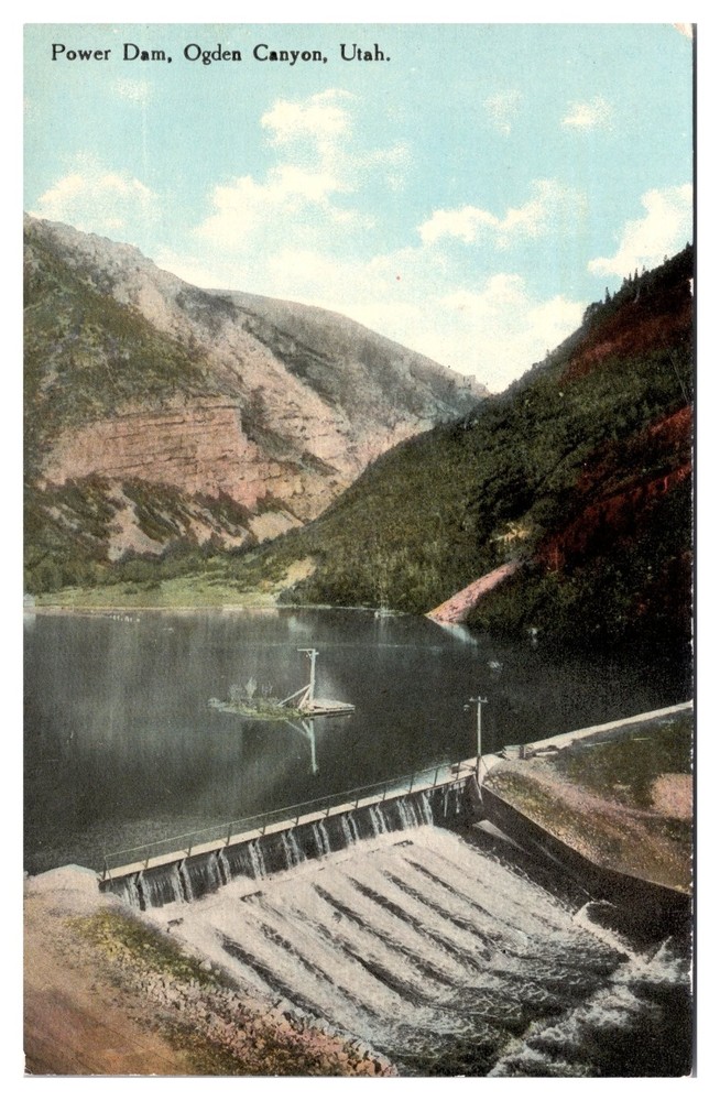 Vintage Power Dam Ogden Canyon Utah Postcard Souvenir Novelty Co.