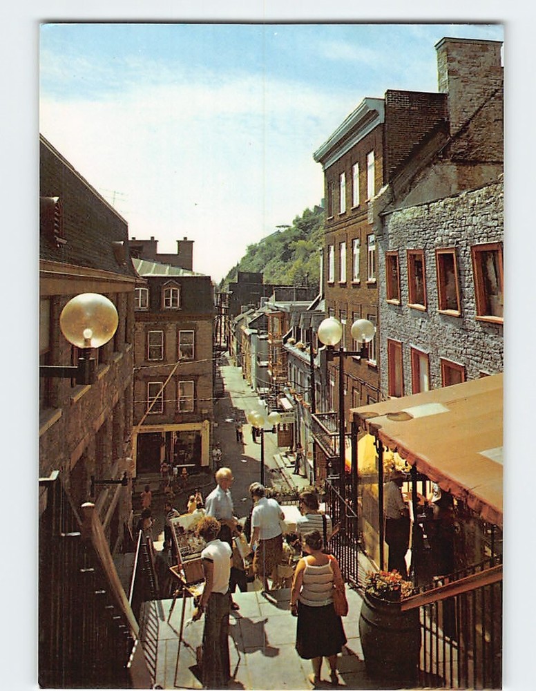 Postcard Breakneck Steps Petit Champlain Quebec Canada